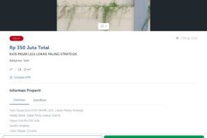 Kios pasar legi dijual