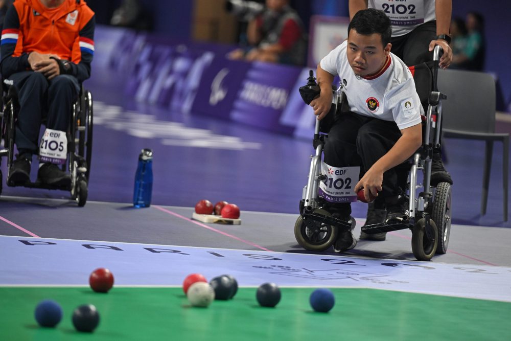 Pertandingan Tim Boccia Indonesia di Semi Final Paralimpiade Par Paralimpiade