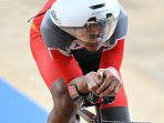 Pebalap sepeda Indonesia Muhammad Fadil Imammuddin memacu kecepatan pada pertandingan final nomor Men's C4 4000m Individual Pursuit Asian Para Games 2026 di Izu Velodrome, Shizuoka, Jepang, Selasa (20/10/2026).
